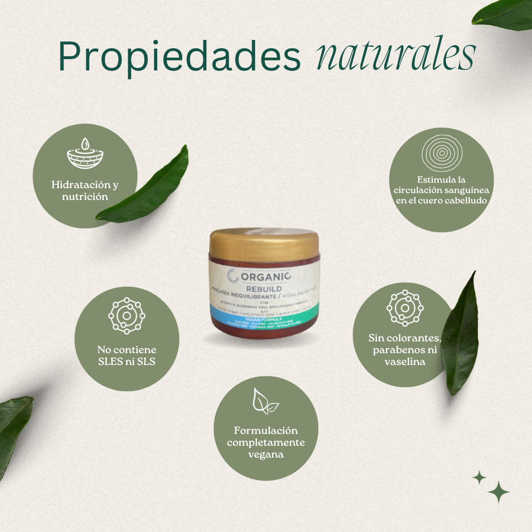 Mascarilla vegana reequilibrante - ORGANIC 500 ml - Image 2